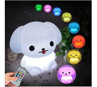 Veilleuse Lampe LED Enfant Chien en Silicone - 9 Couleurs Télécommande Rechargeable