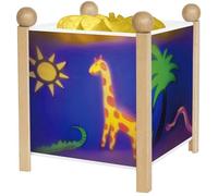 Trousselier Veilleuse Lanterne magique La Jungle, Bois naturel, ampoule 12V 10W incluse, prise EU