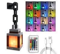 Veilleuse Lanterne Pixelisée Avec Télécommande, Lampe Torche Murale, 16 Couleurs, Télécommande Et Fonction De Variation D'Intensité, Idéale Pour La Chambre, Le Camping Et Comme Cadeau Pour Les Gamers