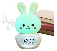 Veilleuse Lapin de Pâques - Lampe de Chevet Mignon Lapin - Contrôle Par Touche, Luminosité Réglable, Outil De Gestion De L'Horloge Snooze Pour Les Vacances De Comp