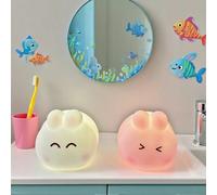 Veilleuse lapin guérisseur, lumière chaude pour chambre à coucher et salle de bain, lampe d'ambiance, cadeau d'anniversaire CartoonPolychlorures de vinyle