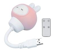 Veilleuse Lapin pour Enfants, Veilleuse Lapin Mignon, Lampes de Chevet Alimentées par USB, Lampes de Table à Bras Flexible avec Télécommande pour Chambre, Veilleuses
