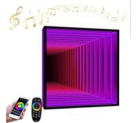 Veilleuse LED 3D Infinity avec télécommande - Lampe murale à suspendre multicolore pour chambre à coucher et salle de jeux