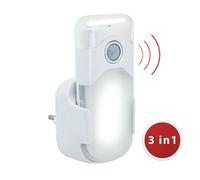 Veilleuse LED avec éclairage de secours automatique, anti-black-out, fonction lampe de poche pratique, avec détecteur de mouvement et capteur PIR, prise horizontale
