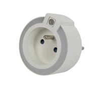 Perel Veilleuse LED avec prise et capteur crépusculaire, activation automatique à l'obscurité, couleur unique : LED blanc, idéal pour salon, chambre à coucher, chambre d'enfant, couloir, avec terre