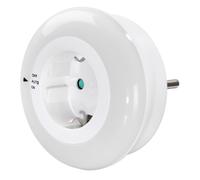 Veilleuse LED "Circle" avec prise intég. cap. lum., prot. ctre contacts