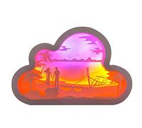 Veilleuse LED créative 3D en forme de nuage - Gravure sur papier - Pour chambre d'enfant - Décoration de la maison - Cadeau de vacances - Veilleuse LED Bedide avec chargeur filaire - Pour chambre à