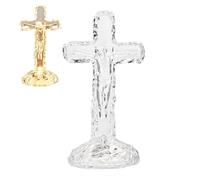 Veilleuse LED de Jésus - Lampe de bureau de Noël | Home Accent Glow | Lampe élégante en forme de croix avec éclairage LED doux et uniforme. Corps en polystyrène alimenté par piles bouton
