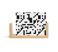 Veilleuse LED en acrylique à motif de mots croisés avec base en bois, facile à assembler, lampe de bureau lumineuse transparente, lampe de table décorative durable, sans odeur, cadeau d'anniversaire