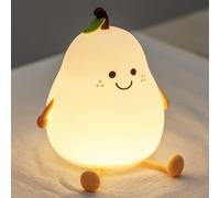 Veilleuse LED en forme de poire en silicone spongieuse, veilleuse fantaisie pour chambre d'enfant, lampe tactile rechargeable, 7 couleurs changeantes, intensité variable/minuteur, décoration de