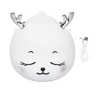 Veilleuse LED en silicone pour chambre d'enfant, contrôle tactile, lampe en forme de faon pour chambre d'enfant, veilleuse portable rechargeable blanche
