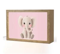 Veilleuse LED Enfant - Lampe de Chevet Murale - Motif Eléphant - Bébé - Rose - Dessin animé 30x20 cm Couleur Éléphant - OnlyWow