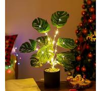 Veilleuse LED faite à la main, plante artificielle, cadeau de Noël pour maman, fille, épouse, cadeau d'anniversaire et d'anniversaire, décoration de plante verte fraîche