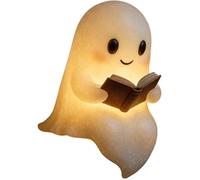 Veilleuse LED fantôme d'Halloween en forme de livre de lecture, décoration pour lecteurs et amateurs de livres,f