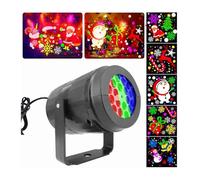 Veilleuse LED Flocon de neige Lampe projet d'extérieur rotative à 360° Maison Festivals Noël Décoration fête(20 Patterns)