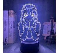 Veilleuse LED illusion 3D Anime Zero Two Enfants Bébé Filles Décoration de Chambre Manga Darling in The Franxx Meilleur d'anniversaire pour les enfants