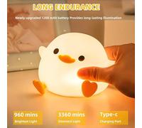 Veilleuse LED « Le Prince Canard et le Prince Ours » en silicone, tactile, à intensité variable, rechargeable, pour chambre d'enfant