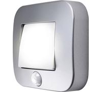 OSRAM NIGHTLUX Hall Veilleuse Argent IP54 Capteur de Mouvement Fonctionne sur Piles Lumière Blanc Froid 4000K Idéale pour les Couloirs et les Entrées