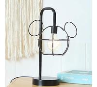 Veilleuse LED portable avec interrupteur à bouton-poussoir/interface USB, lumière blanche chaude pour chambre de bébé, chambre à coucher, salon, camping, pique-nique (style batterie noire)