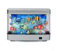 Veilleuse LED pour aquarium artificielle avec mouvement dynamique de la mer - Économie d'énergie - En plastique argenté - Décoration apaisante pour salon, chambre à coucher, bureau - Éclairage