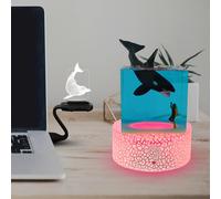 Veilleuse Led Pour Enfant, Faite À La Main, Baleine, Requin, Animal De L'océan, Lampe En Résine, 16 Couleurs Changeantes, Télécommande Tactile, Charge Usb, 4 Modes, Lampe Illusion [Vei9272684]
