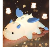 Veilleuse LED pour Enfants, Veilleuse Bébé Silicone Souple | Rechargeable USB, 3 Réglages d'Intensité Lumineuse, 7 Couleurs Changeantes, Décoration de Chambre de Bébé(Bleu)