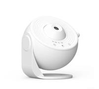 Veilleuse LED projecteur d'étoiles rotatif à 360° pour galaxie ABS 14,5 cm Portable Décoration de chambre à coucher Projecteur de galaxie pour chambre d'enfant Sommeil Planétarium LED compact (Blanc)