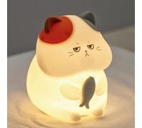 Veilleuse LED rechargeable en forme de chat - 7 couleurs avec 3 niveaux - Intensité variable - Minuterie tactile pour chambre à coucher, décoration d'intérieur - Cadeau mignon pour filles, garçons et