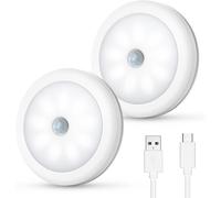 Veilleuse Led Rechargeable, Lampe Détecteur De Mouvement Avec 3 Modes D'éclairage, Lampe Nuit Automatique, Lampe De Placard, Auto On/Off, Éclairage Led Pour Couloir, Chambre, Escalier, 2pcs