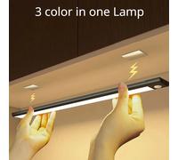 Veilleuse LED sans fil avec détecteur de mouvement, lampe de nuit aste par USB, armoire, lampe de garde-robe, sous-éclairage pour cuisine 3color in one Lamp