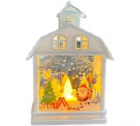 Veilleuse LED vintage de Noël pour suspendre un arbre ou une décoration de table, poignée portable, lueur douce et chaude pour améliorer l'atmosphère festive (B)