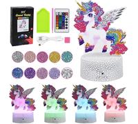 Veilleuse Licorne,3d Diamond Painting Lampe Enfant,16 Couleurs Changement Actionné Tactile Veilleuses Et Télécommande,Kit De Bricolage Veilleuse Comme Un Cadeau De Noël Et De Nouvel