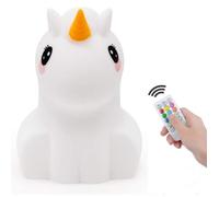 Veilleuse Licorne lampe LED en silicone portable lumière multicolore avec télécommande luminosité et couleur réglables Cadeau