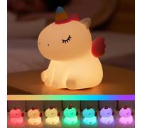 Veilleuse licorne pour enfants, jolie veilleuse en silicone à intensité variable LED spongieuse rechargeable pour filles et femmes, cadeau d'allaitement, décoration de chambre à coucher