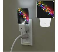 Veilleuse lumineuse à brancher, étoiles arc-en-ciel, veilleuse à brancher dans le mur, capteur crépusculaire à l'aube, lumière blanche douce, veilleuse automatique pour salle de bain, couloir