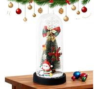 Veilleuse Lumineuse de Noël - Lampe De Décoration De Noël En Verre Transparent - Veilleuses De Table Avec Ornements Sous Dôme En Verre | pour la Chambre la Table l'Étagère les Casiers les Bibliothèque