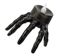 Veilleuse Main Squelette Halloween Noire, Bougie sans Flamme