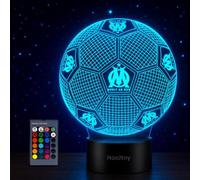 Veilleuse Marseille Football, Cadeau pour Garçon, Lampe 3D LED 16 Couleurs