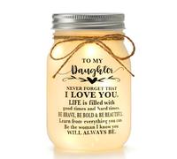 Veilleuse Mason Jar pour fille - Cadeau d'anniversaire de maman et papa - Cadeau de mariage, de remise de diplôme pour filles