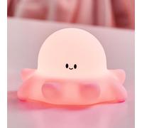Veilleuse mignonne en forme de pieuvre pour enfants, en silicone de qualité alimentaire, veilleuse portable pour bébé, 3 niveaux à intensité variable, veilleuse rechargeable 30 min, veilleuse portable