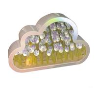 Veilleuse moderne sur le thème du nuage avec fleurs réalistes et miroir pour intérieur de chambre à coucher contemporain (violet)