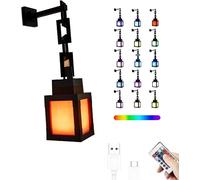 Veilleuse murale Pixelated - 16 couleurs - Avec télécommande et variateur d'intensité- Lampe murale pour enfants- Lampe de chevet 3D- Pour chambre à coucher, camping, cadeau pour les joueurs