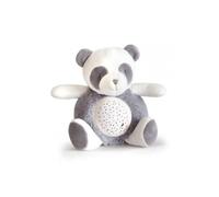 Veilleuse Musicale et Lumineuse Panda Gris 20 cm - Projection, Sons nature, Musique - Peluche, Doudou - Set Cadeau Bebe et Carte