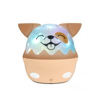 Bigben Veilleuse musicale sans fil Max (Chien) – Projection 360° – 8 mélodies – USB‑C – Marron/Blanc