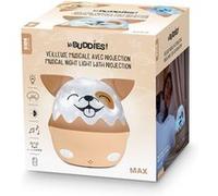 Bigben Veilleuse musicale sans fil Max (Chien) – Projection 360° – 8 mélodies – USB‑C – Marron/Blanc