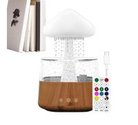Veilleuse nuage de pluie télécommandée colorée - Humidificateur de pluie champignon, diffuseur de brouillard goutte d'eau | Lampe de table d'ambiance avec câble de charge Machine sonore relaxante pour