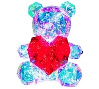 Veilleuse ours 23 x 18 x 30 cm lampe LED colorée avec cœur veilleuse décorative pour chambre d'enfant mignonne pour adultes et enfants pour Noël rouge