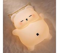 Veilleuse Ours Ronflant, Veilleuse Pour Chambre D'enfant, Variateur/Minuterie/Rechargeable Usb-C, Lampe De Chevet Led En Silicone De Qualité Alimentaire, Cadeau Amusant Pour Garçons, Filles Et Bébés