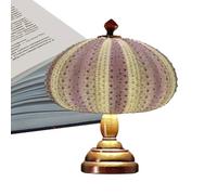 Veilleuse Oursin Avec Couvercle En Verre Et Base En Bois | Lampe Champignon Sur Le Thème De La Plage, Jolie Lampe De Table De Chevet En Forme D'animal Pour Chambre D'enfant, Femme, Chambre D'enf