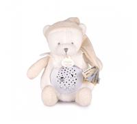 Veilleuse peluche musicale à projection d'étoiles Ours blanc